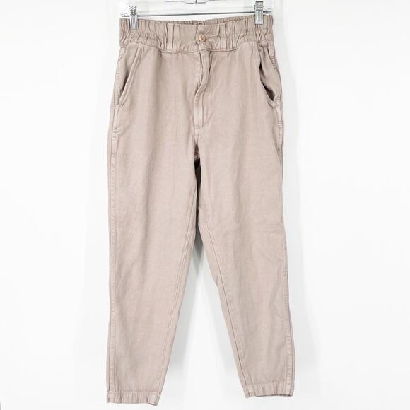 Amo High Rise Drapey Trouser Pants in Fawn - Picture 1 of 7
